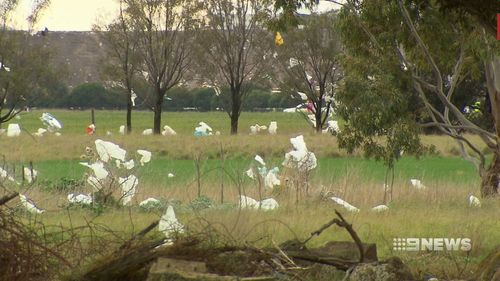 Neighbouring properties were covered in litter.