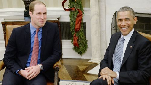 Prince William meets President Obama in Oval Office