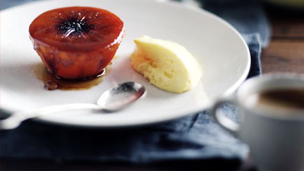 Sweet nightingale persimmons with navel orange bavarois à la Mary Ellen