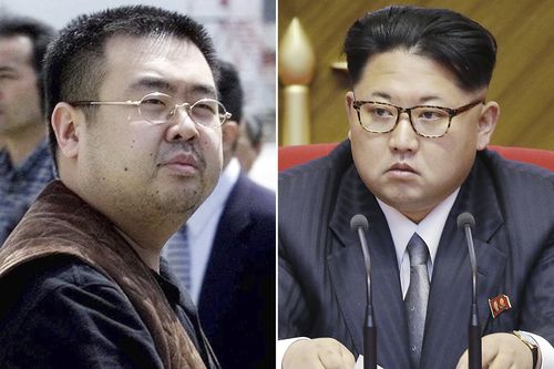 This combination of file photos shows Kim Jong Nam, left, exiled half-brother of North Korea's leader Kim Jong Un, in Narita, Japan, on May 4, 2001, and North Korean leader Kim Jong Un on May 9, 2016, in Pyongyang, North Korea