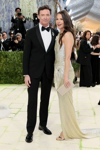 NEW YORK, NEW YORK - MAY 04: (L-R) Hugh Jackman and Sutton Foster attend the 2026 Met Gala celebrating "Costume Art" at the Metropolitan Museum of Art on May 04, 2026 in New York City. (Photo by Mike Coppola/Getty Images)
