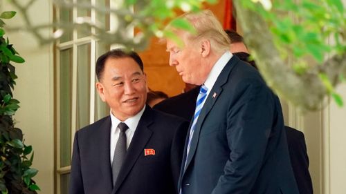 Mr Trump says after an Oval Office meeting today with North Korean politician Kim Yong Chol that he'd be making a mistake not to go forward with the on-again, off-again nuclear summit in Singapore. Picture: AP