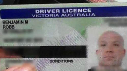 Mr Robb's Victorian driver's licence. (Supplied)