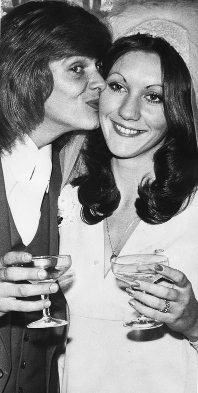 John Farnham and his wife Jillian Farnham on their wedding day on April 18, 1973.