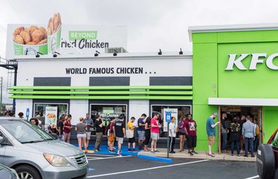 Queues at KFC Cobb Parkway, Altanta Georgia. Launch for Beyond Fried Chicken product test