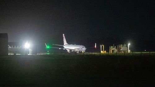 The Virgin Airlines plane on the runway at Invercargill Airport.