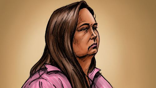 A courtroom sketch of Erin Patterson.