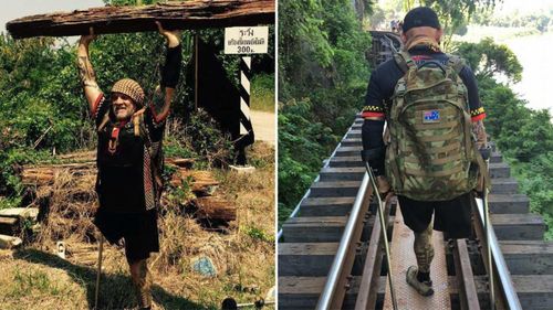 Anzac Day 2018: The Australian veteran trekking the Burma 'Death' Railway on crutches