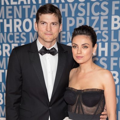 Ashton Kutcher and Mila Kunis arrive at the 2018 Breakthrough Prize at NASA Ames Research Center on December 3, 2017 in Mountain View, California.