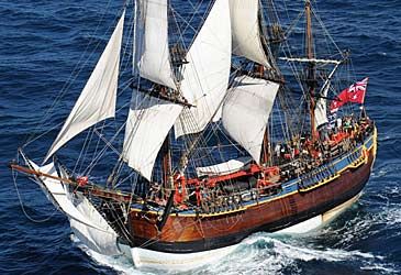 On which ship did James Cook make the first circumnavigation of New Zealand?