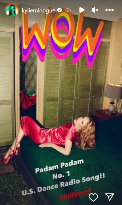 Kylie Minogue celebrates Padam Padam on Billboard charts.