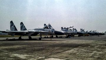 Indonesian Air Force Sukhoi fighter jets. (Twitter)