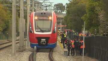 A pedestrian has died after being struck by a train in Adelaide.