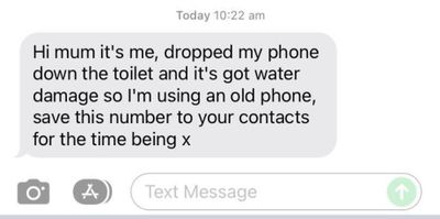 'Hi mum' text warning