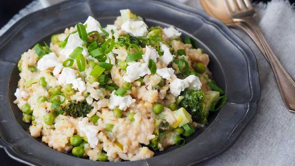 Goat's cheese and asparagus risotto