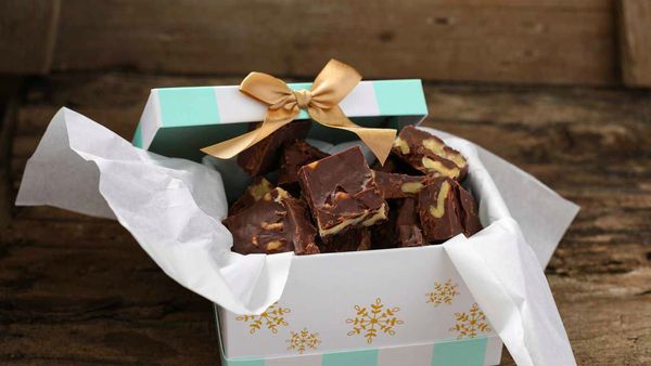 Homemade chocolate Christmas food gift