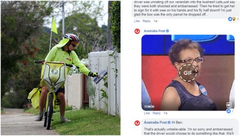 Ben's delivery man story was described as "unbelievable" by the Post. Pictures: AAP file image/ Australia Post Facebook. 