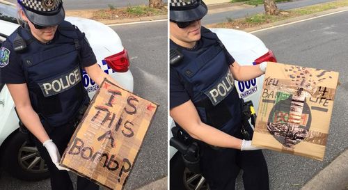 'Is this a bomb?': Explosives squad find taunting message on packages left in Adelaide street