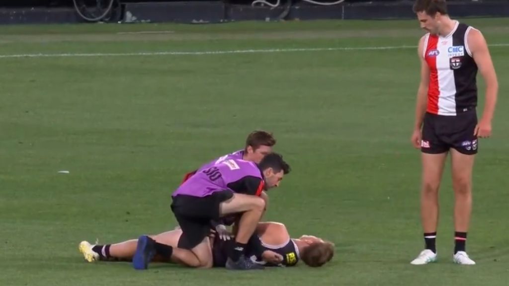 St Kilda coach Ross Lyon 'concerned' for Mason Wood after terrifying knock