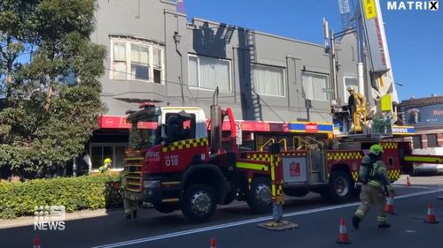 Cleveland Street in Surry Hills was cut off after the blaze at Erciyes Turkish Restaurant last night.