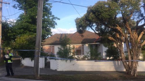 Police at the scene of the Mitcham death. (Twitter / Christine Ahern)