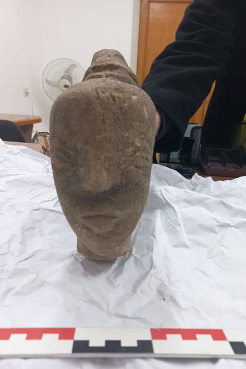 The Ministry of Tourism and Antiquities said the 22cm tall limestone head is believed to represent the Canaanite goddess Anat.