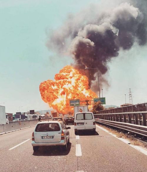 Images of the explosion were posted to social media. Picture: Twitter