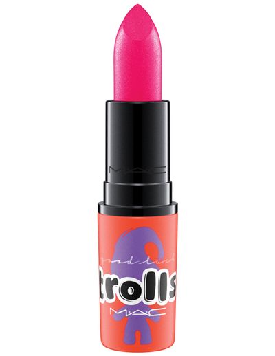 <a href="https://www.maccosmetics.com.au/product/13854/42606/Products/Makeup/Lips/Lipstick/Lipstick-Good-Luck-Trolls#/shade/Dance_Off_Pants_Off" target="_blank">M·A·C Good Luck Trolls Collection Lipstick in Dance Off Pants Off, $40.</a>
