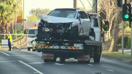 The Lexus was eventually towed from the scene. 