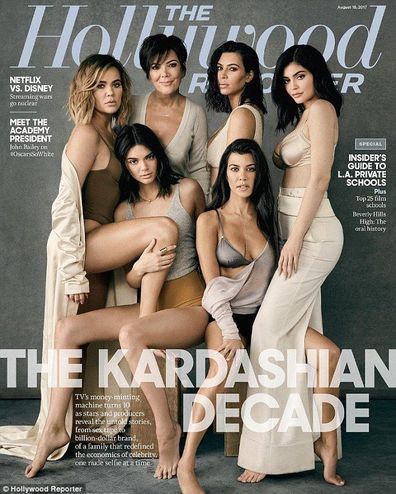 Kris Jenner, daughters, Kourtney Kardashian, Kim Kardashian, Khloé Kardashian, Kendall Jenner, Kylie Jenner, cover, The Hollywood Reporter