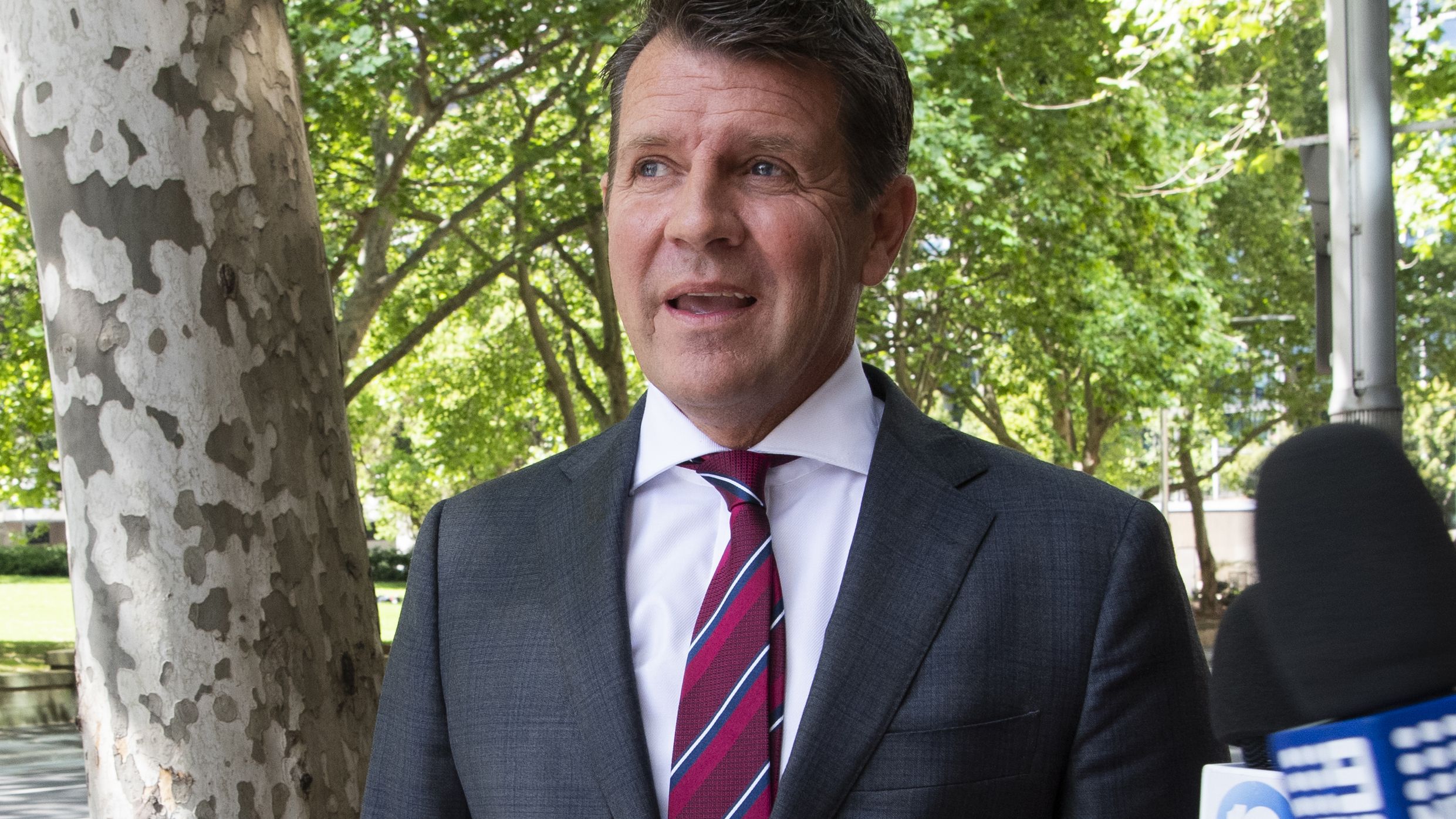 Former NSW premier Mike Baird arriving at ICAC to give evidence in a corruption inquiry investigating the conduct of former premier Gladys Berejiklian during her secret relationship with disgraced former MP Daryl Maguire. 