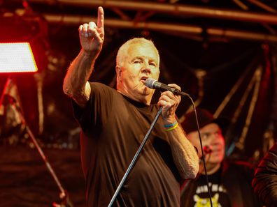  Daryl Braithwaite performs before the 2022 AFL Round 16 match between the Gold Coast Suns and the Collingwood Magpies at Metricon Stadium on July 02, 2022 in Gold Coast, Australia. (Photo by Russell Freeman/AFL Photos)