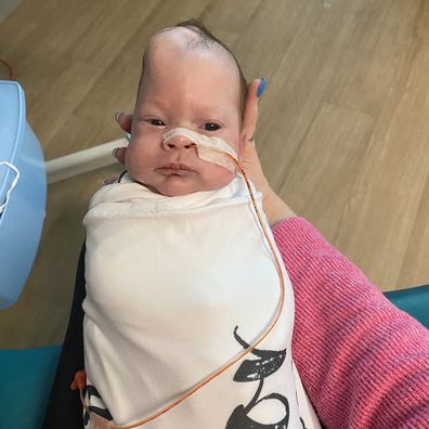 Baby Ethan was born at 27 weeks, weighing just 1.29kg.