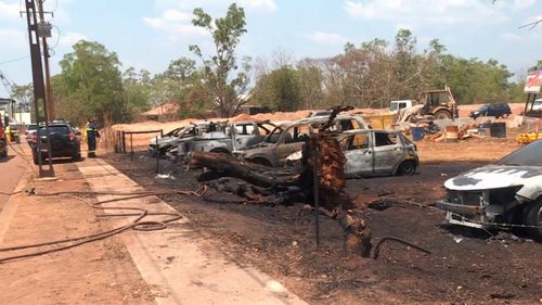 Owners watched on as their cars went up in flames.