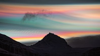 Óskarsdóttir has witnessed PSC before so she knew immediately what it was. &quot;Those clouds can't be mistaken for something else,&quot; she told 9news.com.au. &quot;They are very bright and are not moving while other clouds can be moving fast. They appear in the sky and stay there sometimes for hours and you can see the colours, sometimes pale and sometimes bright. &quot;It's hard to explain you just accept the glory of nature and enjoy&quot;