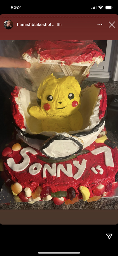 Hamish Blake LEGO Masters cake pikachu