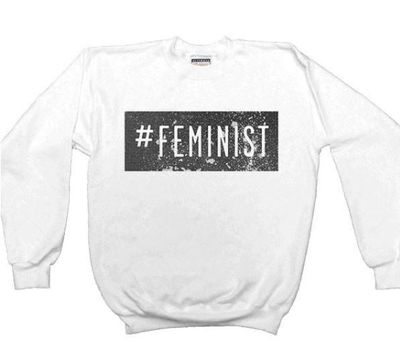 Feminist Apparel <a href="https://www.feministapparel.com/products/feminism-feminist-shirts-feminist-t-shirts-feminist-gifts-instagram-twitter-hashtag-feminist-womens-sweatshirt-long-sleeve-shirt" target="_blank" draggable="false">#Feminist sweatshirt</a>, $57.48<br>