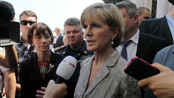 Julie Bishop may return to Kiev to finalise the deal over MH17 site security. (AAP)