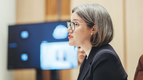 Coles CEO Leah Weckert during the senate committee hearing