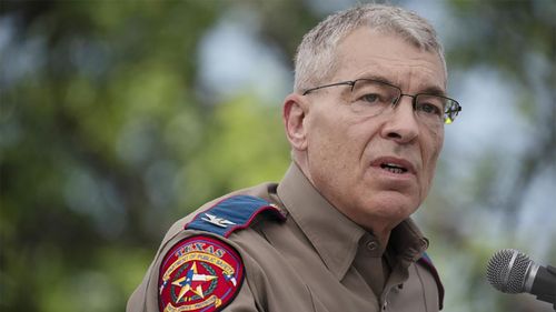 Texas Department of Public Safety Director Steven McCraw speaks during a press conference held outside Robb Elementary School on Friday, May 27, 2022, in Uvalde