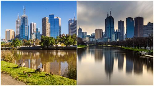 A strong cold front sweeping across Victoria and will trigger much cooler conditions in the city tomorrow. (File images)