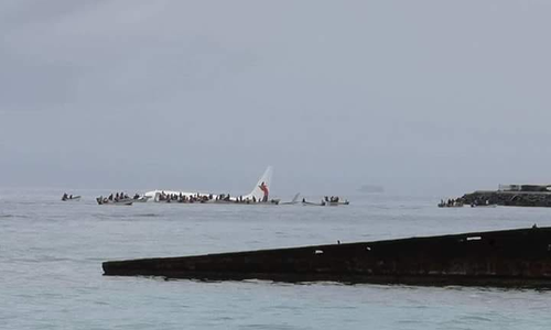 A plane has overshot the runway in Micronesia this morning.