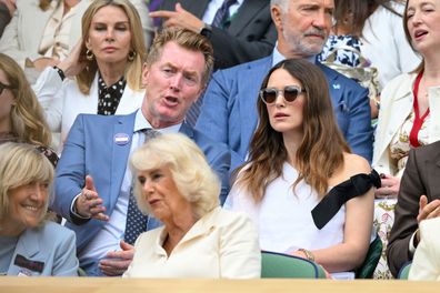 (L-R) Debbie Jevans, Queen Camilla, Mark Woodforde, Keira Knightley and Graeme Souness