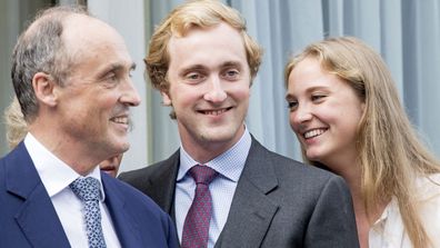 Prince Lorenz with two of his children Prince Joachim and Princess Luise Maria of Belgium attend the 80th birthday celebrations of Belgian Queen Paola on June 29, 2017 in Waterloo, Belgium