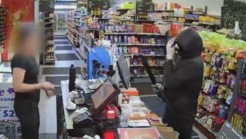 A machete-wielding man has stormed a North Adelaide convenience store and demanded money from a worker.