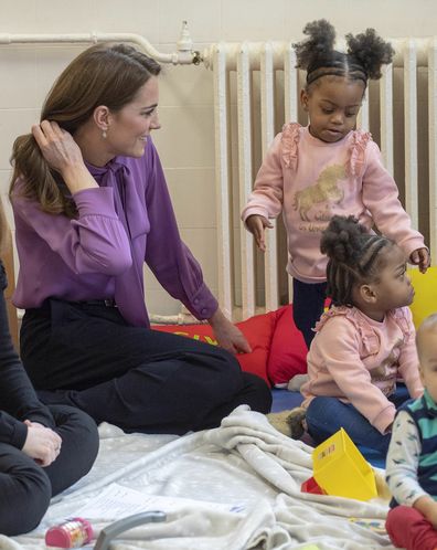 The Duchess spent time with twins Kamina and Kashay.