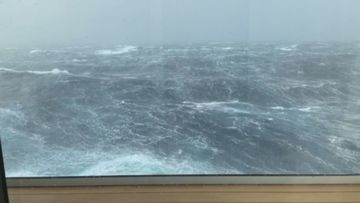 A cruise ship was forced to turn back after around 100 passengers were injured during a massive storm.