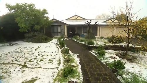 Parts of South Australia have been drenched by heavy rain and damaging hail, as a series of sudden storm surges bared down.