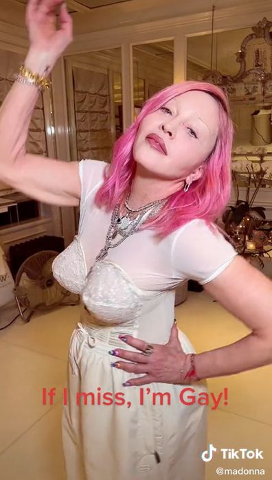 Madonna suggests she is gay in playful TikTok video.