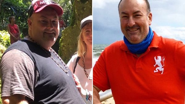 Man's before and after weight loss